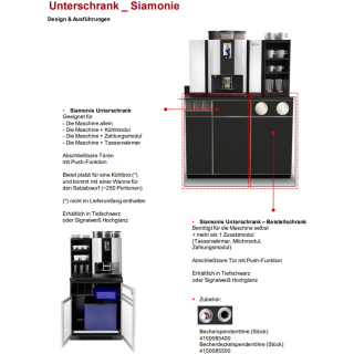 Sielaff Unterschrank - Beistellschrank für Siamonie | Kaffeeautomaten für Gewerbe, Industrie, Produktion, Dienstleister, Gastronomie & Hotel, Verwaltung, öffentliche Einrichtungen  - Vor-Ort-Installation und Betreuung im Raum Stuttgart Reutlingen Tübingen Nürtingen Böblingen Sindelfingen Balingen durch Kaffee- und Vendingsysteme Lunter